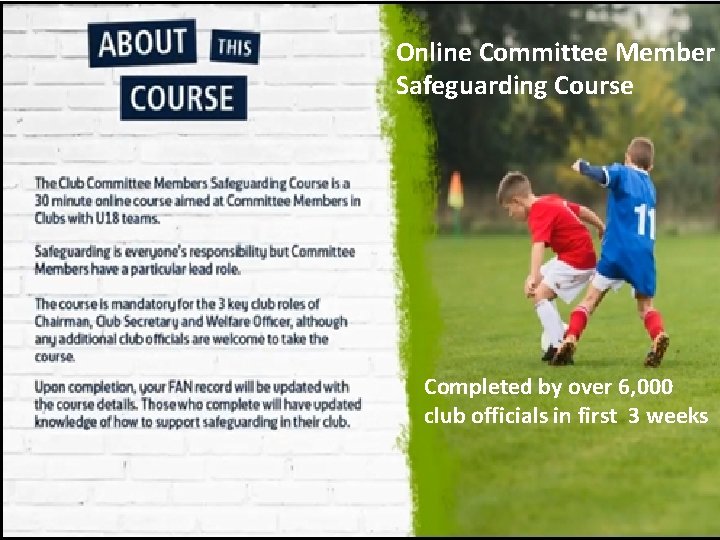 Online Committee Member Safeguarding Course Completed by over 6, 000 club officials in first