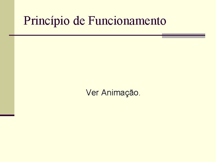 Princípio de Funcionamento Ver Animação. 