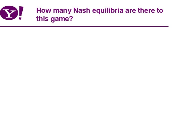 How many Nash equilibria are there to this game? 