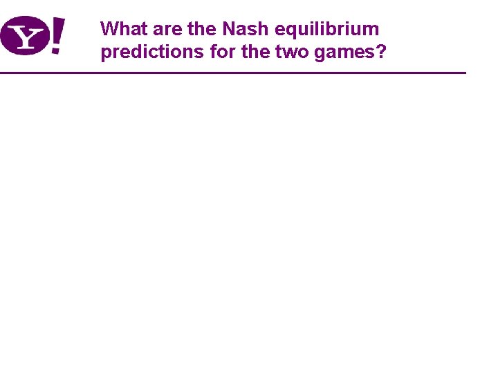 What are the Nash equilibrium predictions for the two games? 