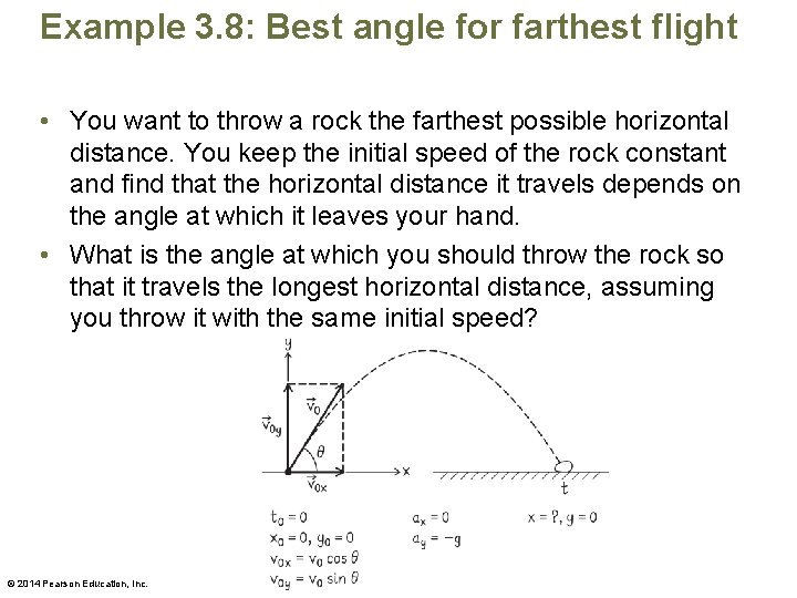 Example 3. 8: Best angle for farthest flight • You want to throw a
