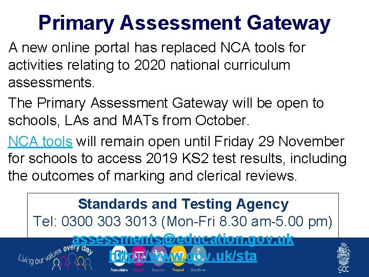 Primary Assessment Gateway A new online portal has replaced NCA tools for activities relating