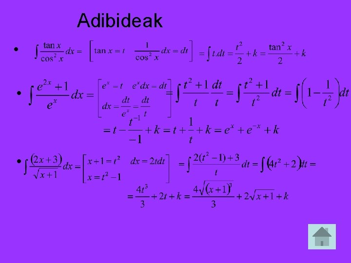 Adibideak • • • 