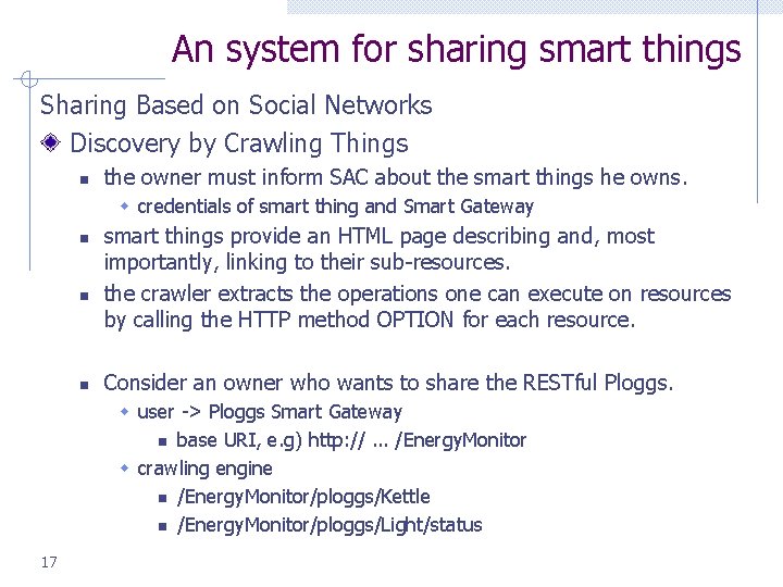 An system for sharing smart things Sharing Based on Social Networks Discovery by Crawling