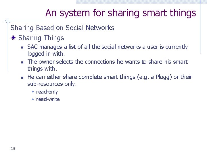 An system for sharing smart things Sharing Based on Social Networks Sharing Things n