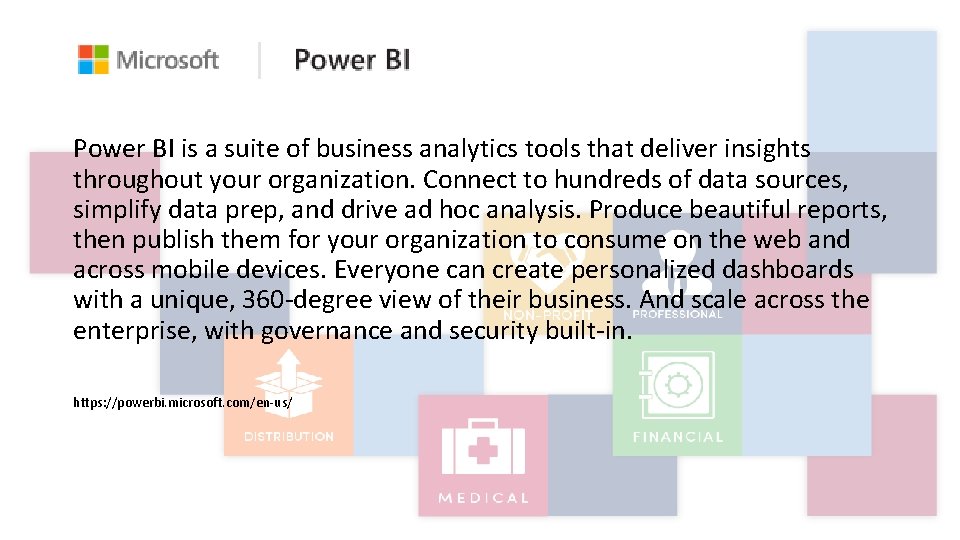 Power BI is a suite of business analytics tools that deliver insights throughout your