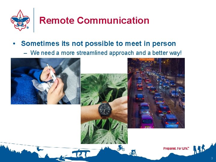 Remote Communication • Sometimes its not possible to meet in person – We need Remote Communication • Sometimes its not possible to meet in person – We need