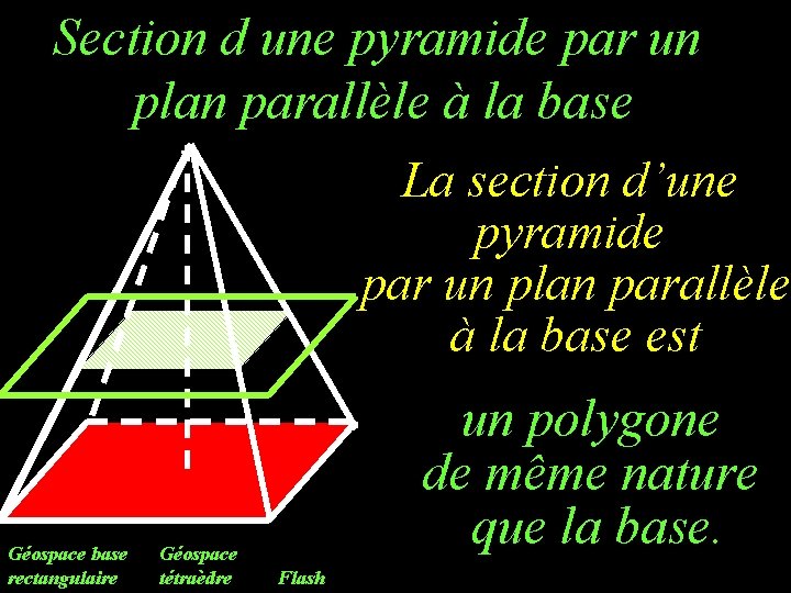 Section d une pyramide par un plan parallèle à la base La section d’une