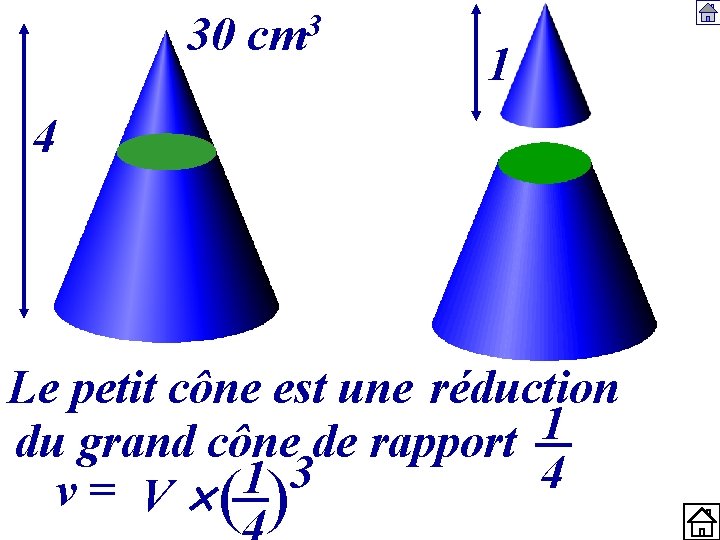 30 3 cm 1 4 Le petit cône est une réduction 1 du grand