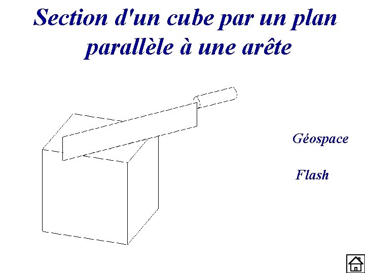Section d'un cube par un plan parallèle à une arête Géospace Flash 