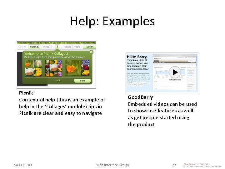 Help: Examples Picnik Contextual help (this is an example of help in the ‘Collages’ Help: Examples Picnik Contextual help (this is an example of help in the ‘Collages’