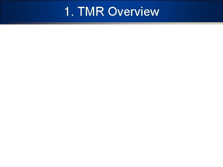 1. TMR Overview 