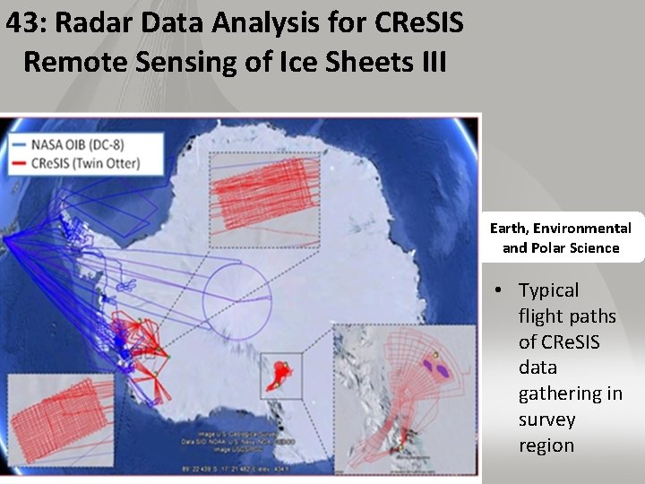 43: Radar Data Analysis for CRe. SIS Remote Sensing of Ice Sheets III Earth,