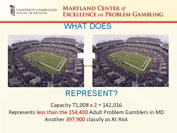 WHAT DOES + REPRESENT? Capacity 71, 008 x 2 = 142, 016 Represents less