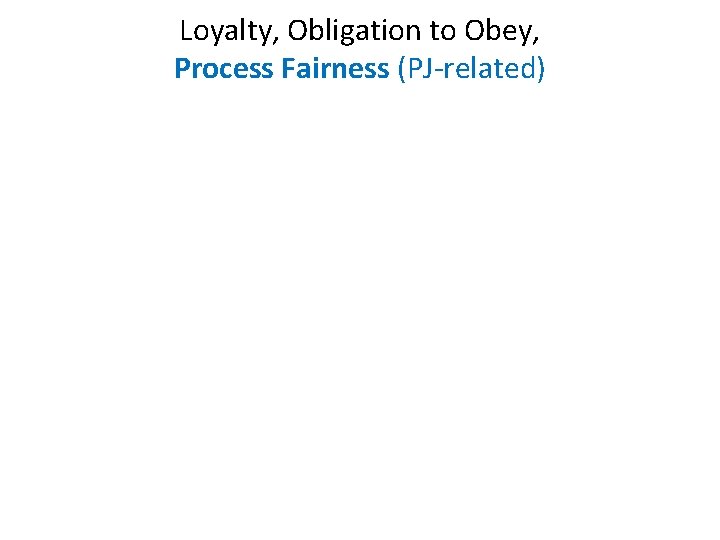 Loyalty, Obligation to Obey, Process Fairness (PJ-related) 