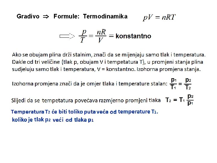 Gradivo Formule: Termodinamika 