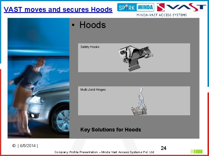 VAST moves and secures Hoods • Hoods Safety Hooks Multi-Joint Hinges Key Solutions for