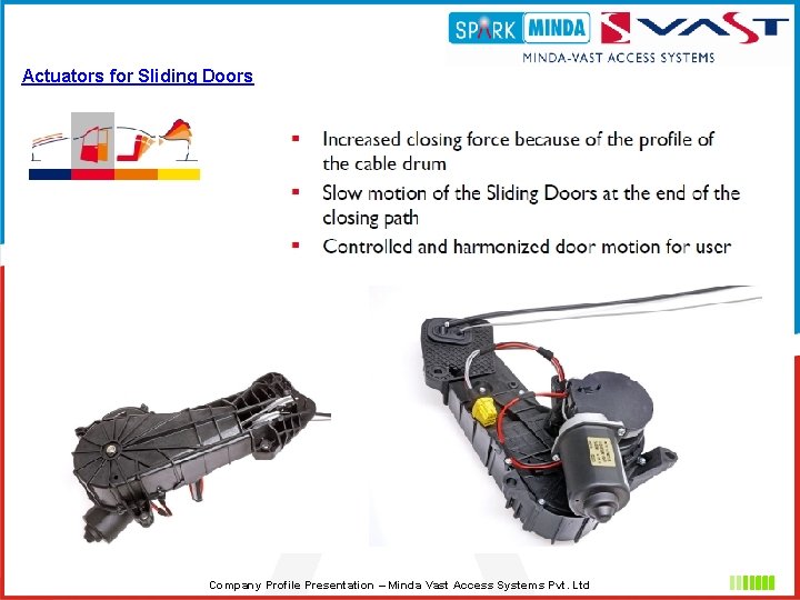 Actuators for Sliding Doors Company Profile Presentation – Minda Vast Access Systems Pvt. Ltd