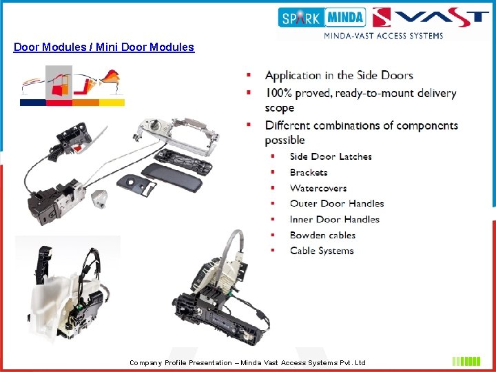 Door Modules / Mini Door Modules Company Profile Presentation – Minda Vast Access Systems
