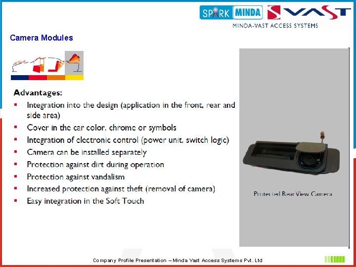 Camera Modules Company Profile Presentation – Minda Vast Access Systems Pvt. Ltd 