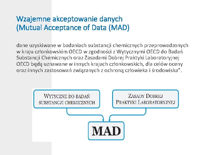 Wzajemne akceptowanie danych (Mutual Acceptance of Data (MAD) dane uzyskiwane w badaniach substancji chemicznych