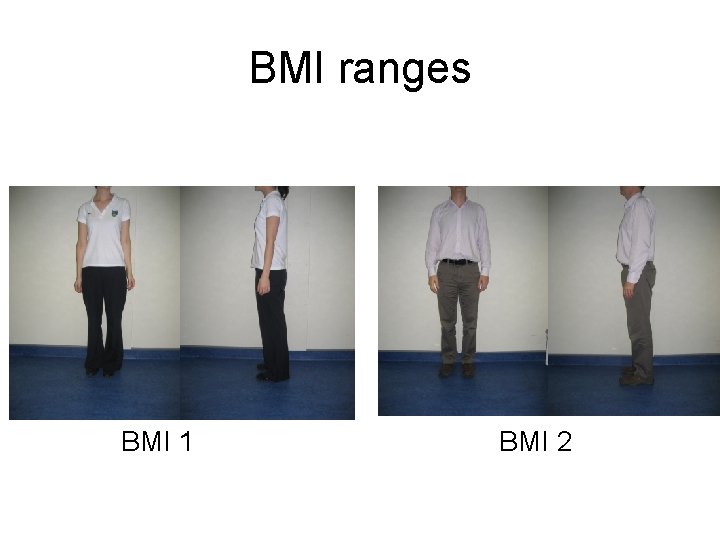 BMI ranges BMI 1 BMI 2 