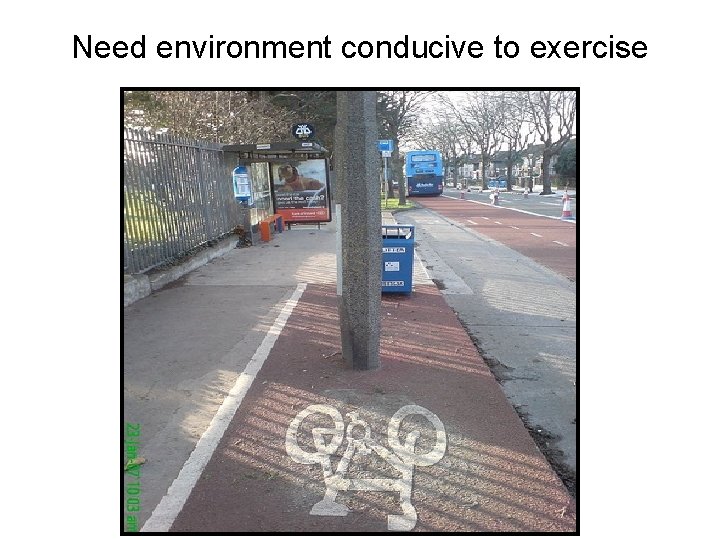 Need environment conducive to exercise 