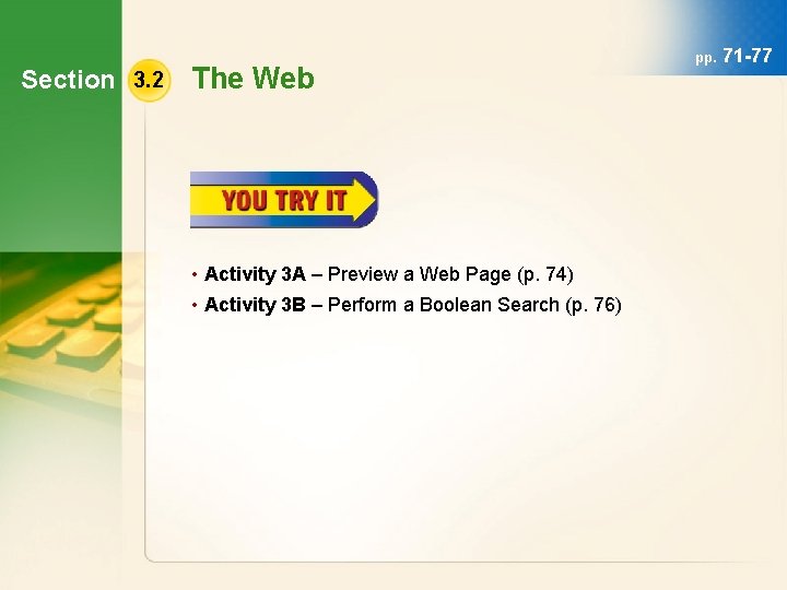 Section 3. 2 The Web • Activity 3 A – Preview a Web Page