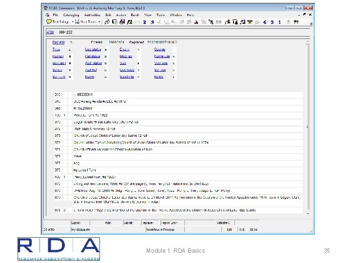 Module 1. RDA Basics 35 