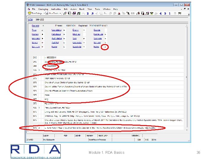 Module 1. RDA Basics 36 
