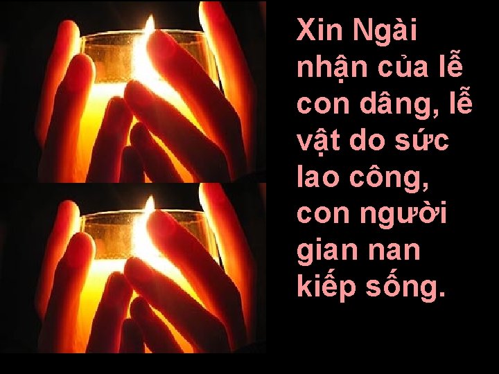 Xin Ngài nhận của lễ con dâng, lễ vật do sức lao công, con