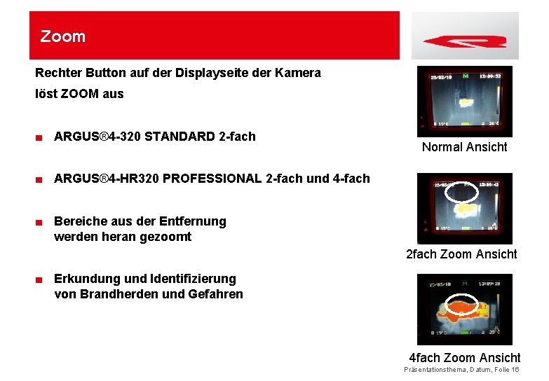 Zoom Rechter Button auf der Displayseite der Kamera löst ZOOM aus ■ ARGUS® 4