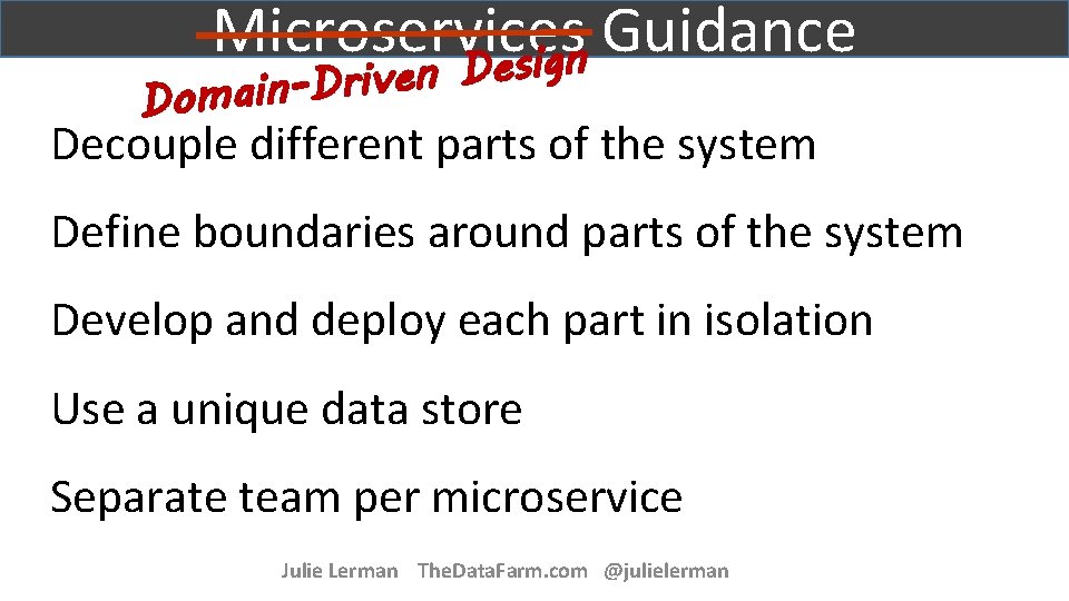 Microservices Guidance esign D n e v i r D n i a m