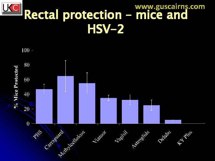 www. guscairns. com Rectal protection – mice and HSV-2 