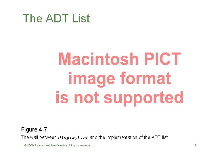 The ADT List Figure 4 -7 The wall between display. List and the implementation