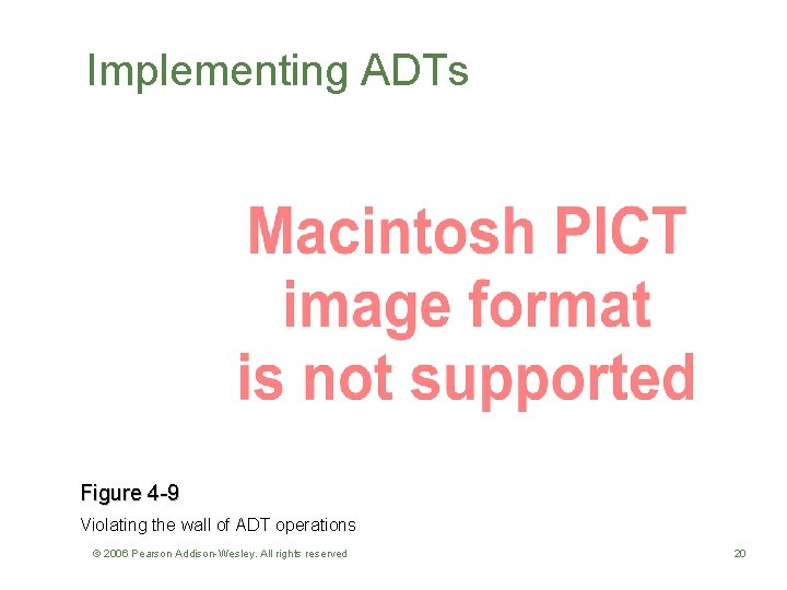 Implementing ADTs Figure 4 -9 Violating the wall of ADT operations © 2006 Pearson