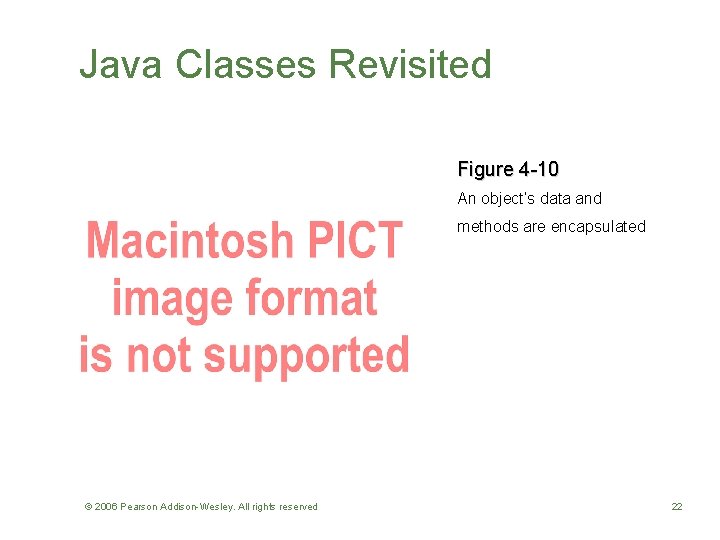 Java Classes Revisited Figure 4 -10 An object’s data and methods are encapsulated ©