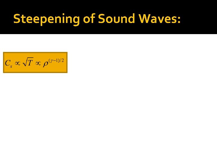 Steepening of Sound Waves: 
