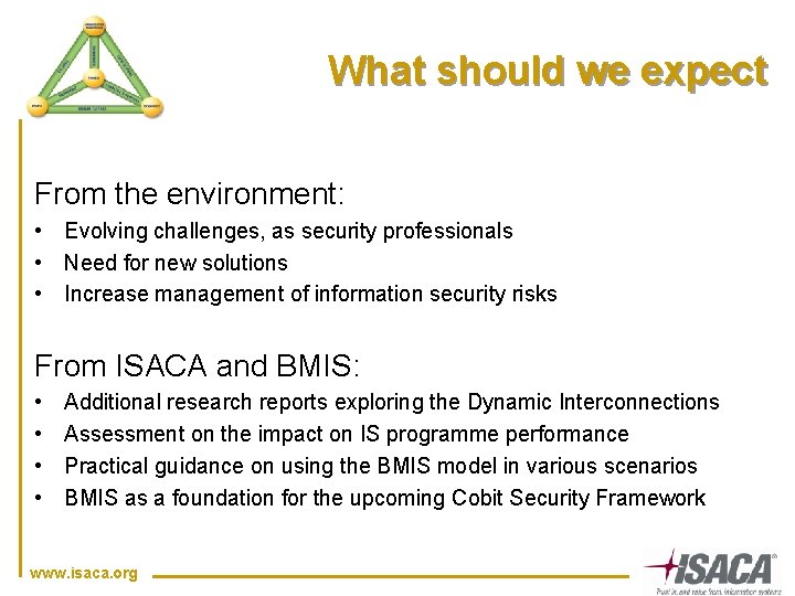 What should we expect From the environment: • Evolving challenges, as security professionals •