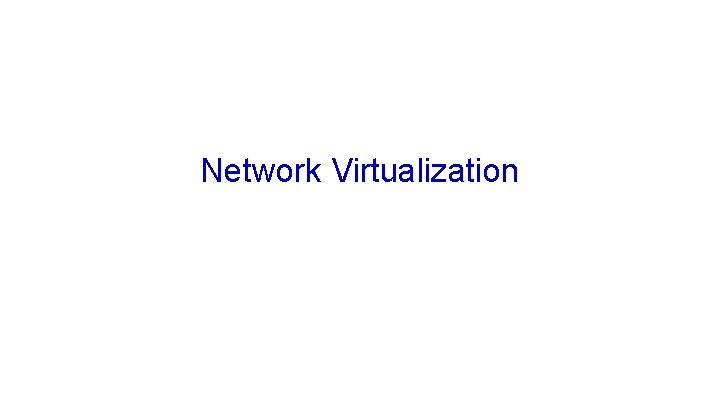 Network Virtualization 