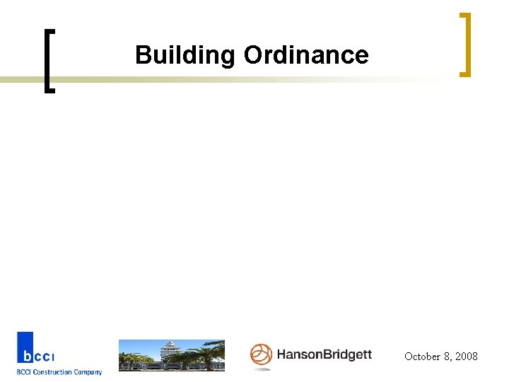 Building Ordinance October 8, 2008 
