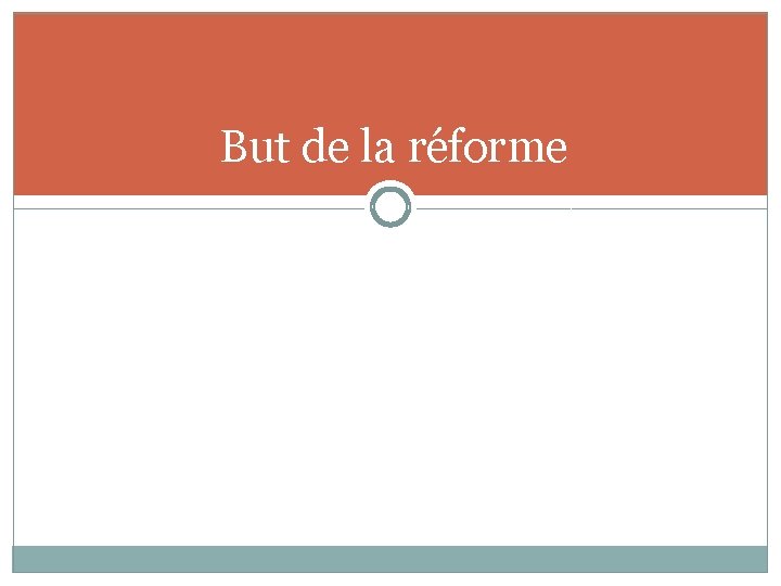 But de la réforme 