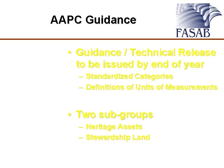 AAPC Guidance • Guidance / Technical Release to be issued by end of year