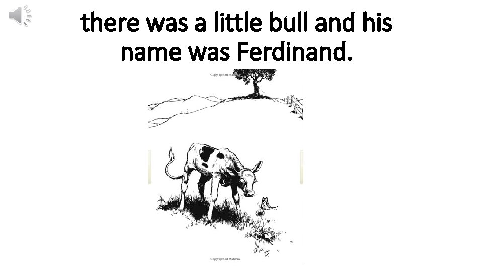 there was a little bull and his name was Ferdinand. 