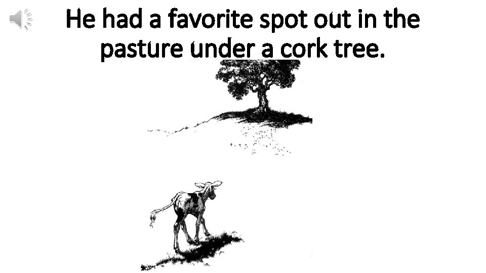 He had a favorite spot out in the pasture under a cork tree. 