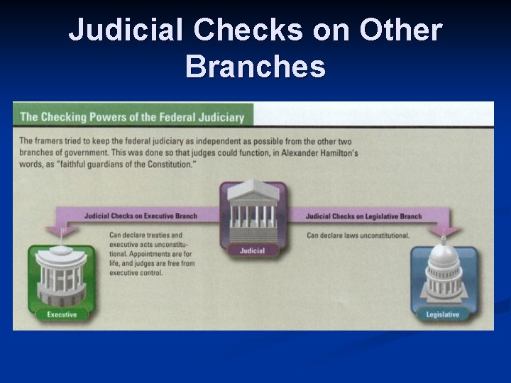 Judicial Checks on Other Branches 
