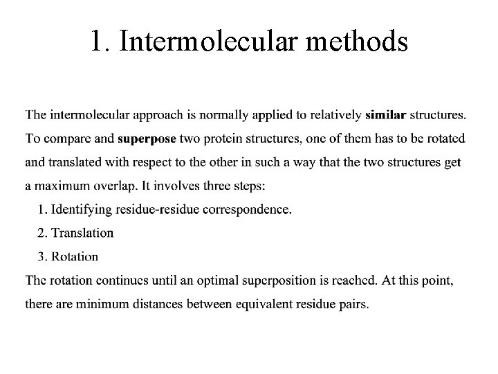 1. Intermolecular methods 