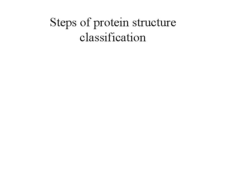 Steps of protein structure classification 
