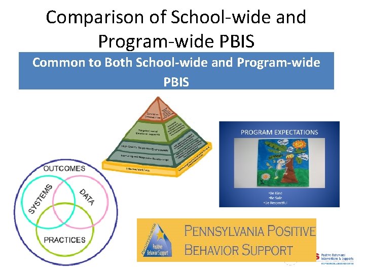 Comparison of School-wide and Program-wide PBIS Common to Both School-wide and Program-wide PBIS 