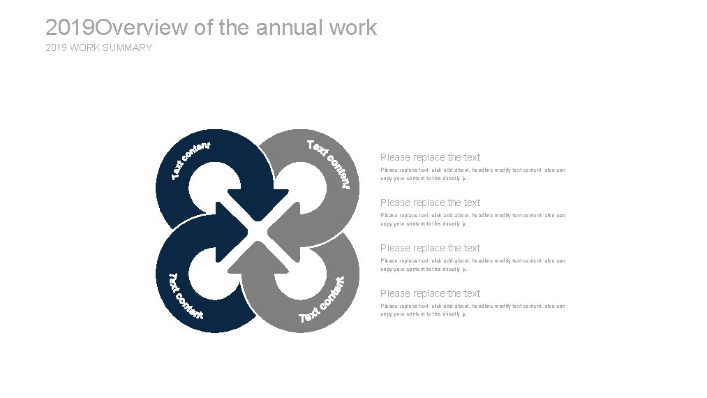 2019 Overview of the annual work 2019 WORK SUMMARY Please replace the text Please